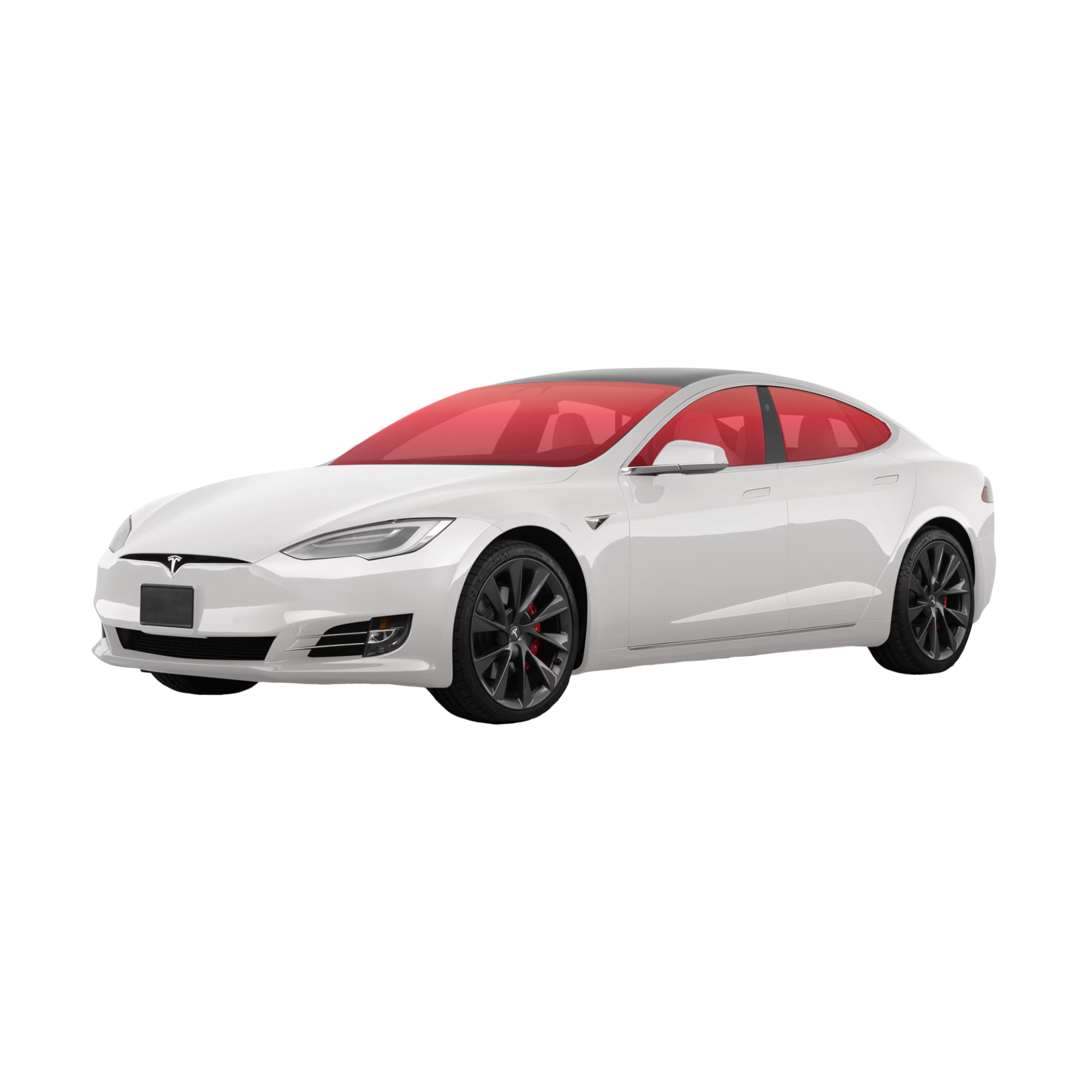 Full vehicle tint shown on every window of a car including the windshield